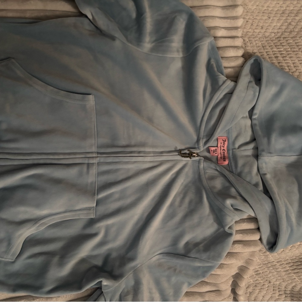Light Blue Zip-Up Hoodie